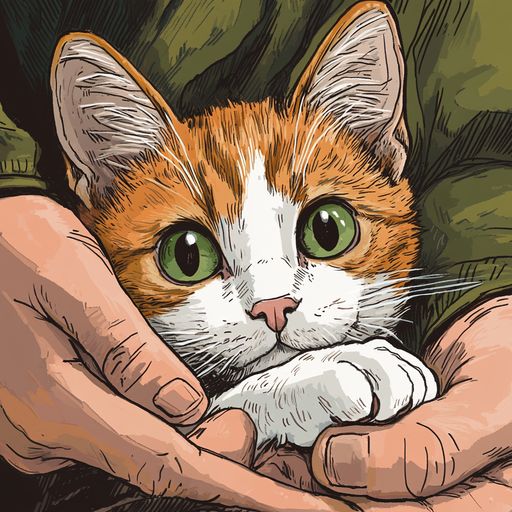 Котенок Чиби в стиле комиксов