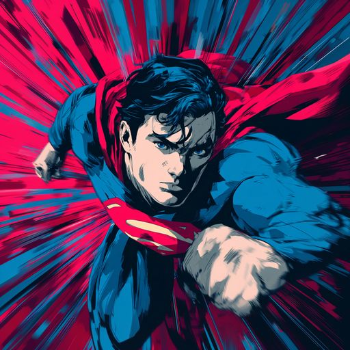 Superman in Dynamic Action Pose