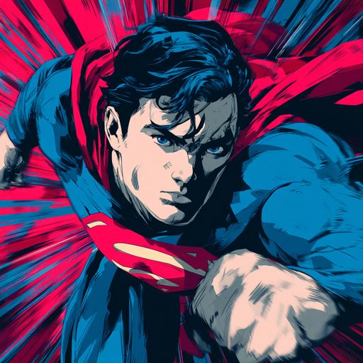 Superman in Dynamic Action Pose